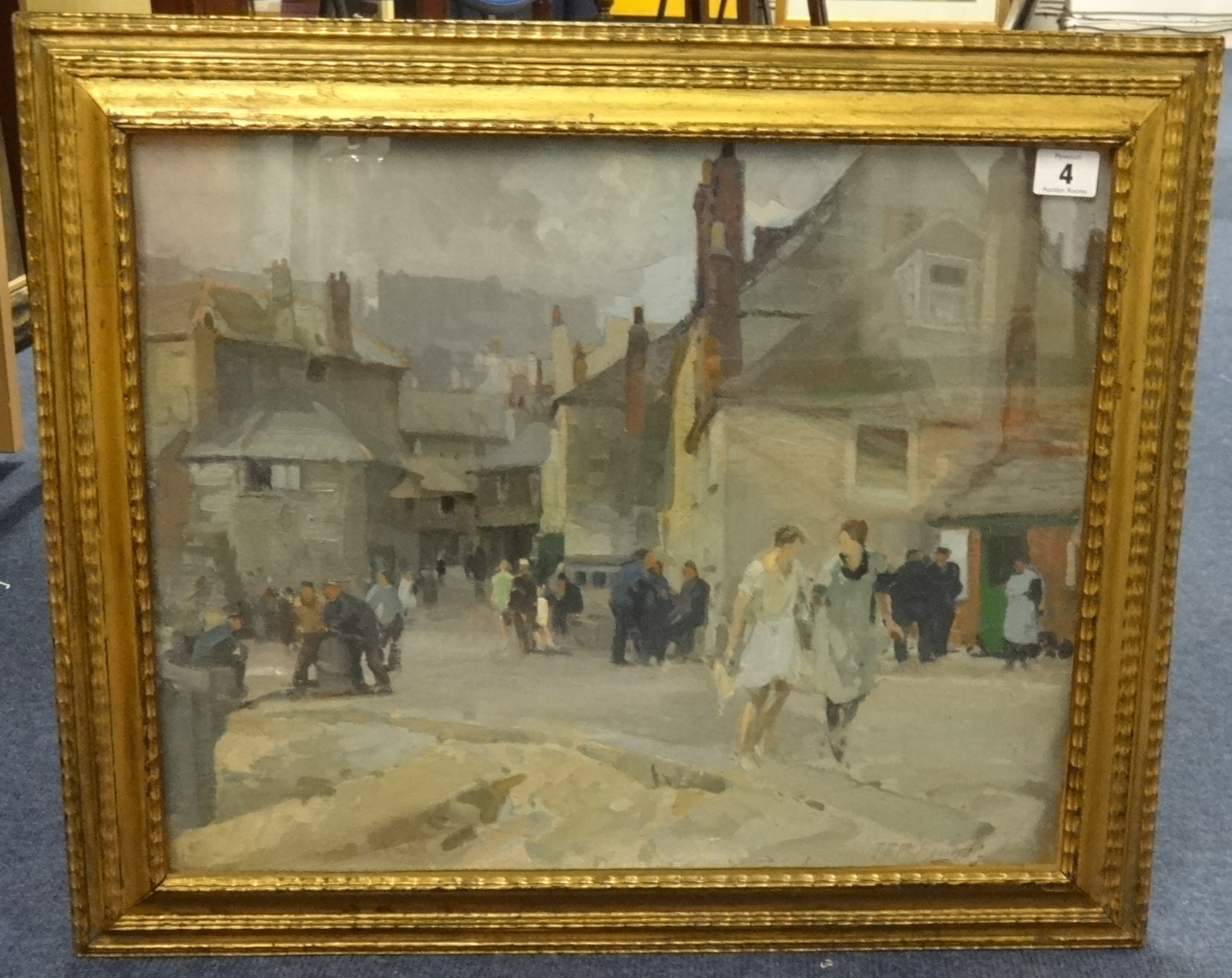 John Frederick Pettinger (1877-1939) signed oil 'Quayside, St Ives, Cornwall', 38cm x 47cm.