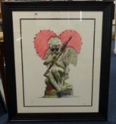 J.J.Adams, signed limited edition print, 'Love Gun', framed and glazed, number 2/195.