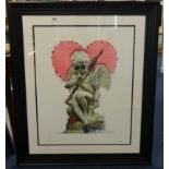 J.J.Adams, signed limited edition print, 'Love Gun', framed and glazed, number 2/195.