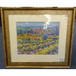 John Holt, Signed Original Pastel Print, 'Italian Hillside', 46cm x 56cm.