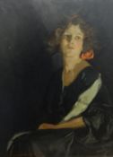 Reginald Mills, 'Mrs Mills, Rose of Bloomsbury Square.' oil signed, 30cm x 22cm.