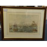 Modern Print, 'Venetian Harbour', Antique Print, 45cm x 65cm.