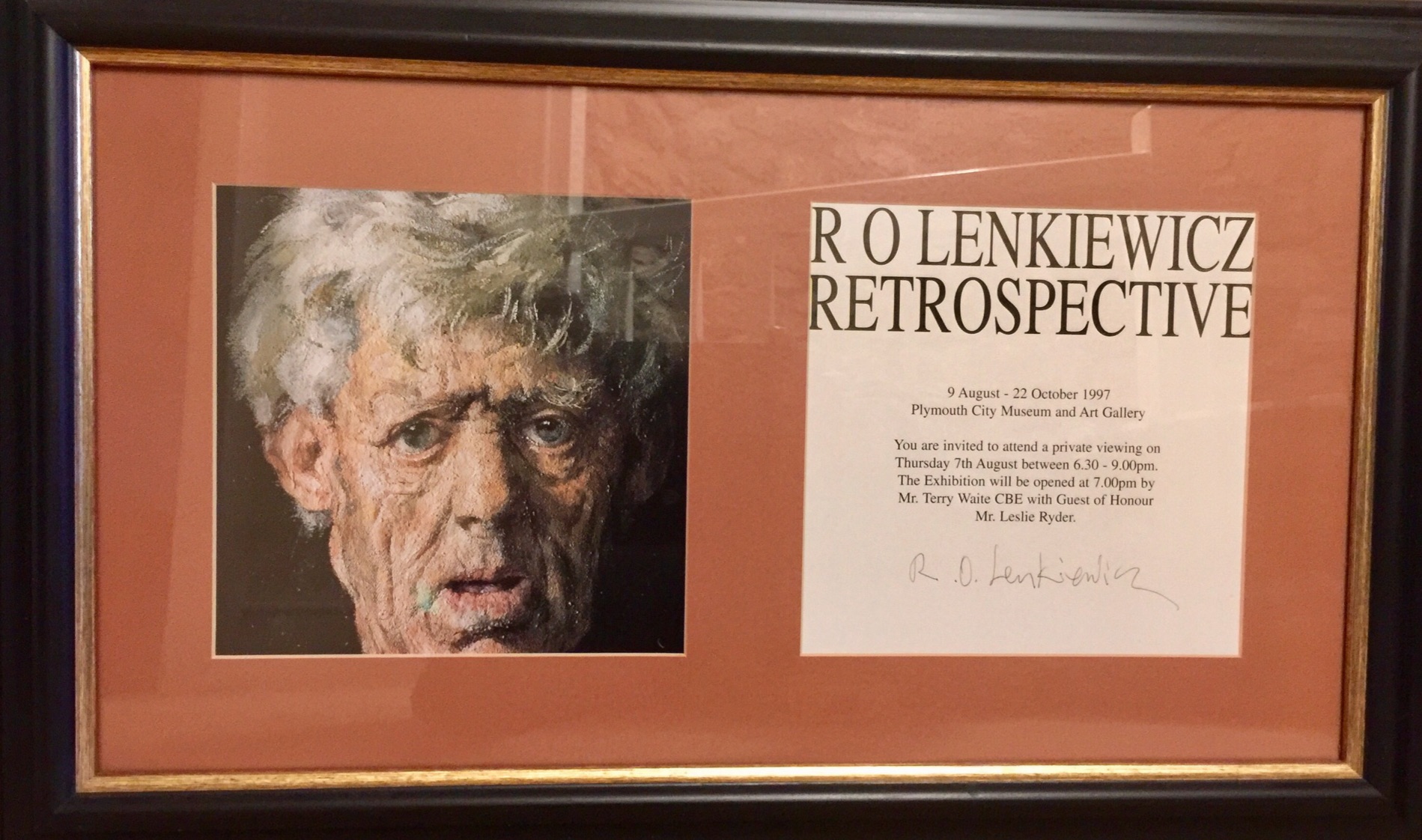 Robert Lenkiewicz (1941-2002), print 'Snowy, Retrospective' (frame size 60cm x 38cm).