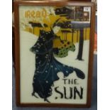 Japanese style 'I read the Sun' advertising picture 53cm x 36cm.