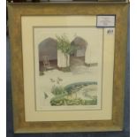 Adam B Marshall, two Signed Limited Edition Prints, 'Trinity Gardens Courtyard', 33cm x 26cm (2).