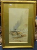 L.Eamon? two watercolours, Shipwrecks, the largest 54cm x 30cm (2).