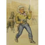 George Cattermole (20th century) a cowboy, watercolour (possibly pseudonym George McCaul, a book