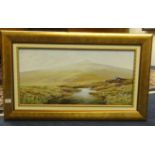 Brian.D.Horswell, a pair of signed oil on canvas Dartmoor scenes, 25cm x 50cm.