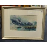 Ann Whalley, 'Blue Landscape' original 21cm x 36cm.