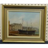 George Horne, signed oil on board 'The Kathleen and May, The Barbican, Plymouth', 19cm x 24cm.