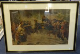 G.Hook? A pair of 19th Century prints of dramatic sea rescues, overall size 72cm x 100cm.