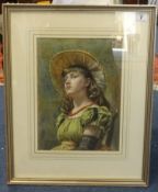 James Shaw Crompton R.I. (1853 - 1916) 'Young Girl 1886/7', watercolour, signed and dated, 32cm x