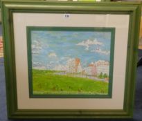 Roger Steppens, oil, 'Plymouth Hoe', signed, 39cm x 44cm