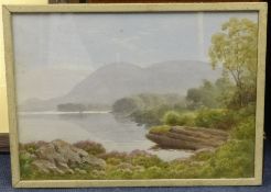 J.W.Carey a pair of watercolours, 'Muckish, Donegal, Nr. Greenslough', 1931, largest 26cm x 37cm,