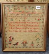 A Victorian needlework sampler.