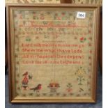 A Victorian needlework sampler.