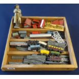 Lone Star, a collection of various diecast N gauge model railway, and lead figure, height 14cm,