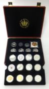 Westminster Mint coin set 'The Queens Golden Jubilee' crowns and another (13 coins in box).