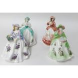 Four Royal Worcester figurines, limited editions sculpted by David Lyttleton.