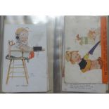 Collection of postcards including 'Mabel Lucie Attwell', album.