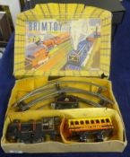 Brim Toy, tin plate train set, boxed.