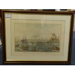 Modern Print, 'Venetian Harbour', Antique Print, 45cm x 65cm.
