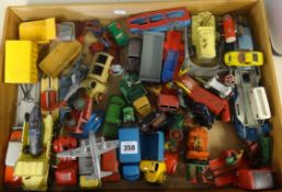 A collection of play worn diecast models including Dinky & Corgi Toys.