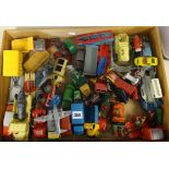 A collection of play worn diecast models including Dinky & Corgi Toys.