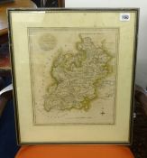 A antiquarian map of Selkirkshire, published by Thomas Brown, Edinburgh, 34cm x 29cm.