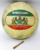 Of Plymouth Albion interest, a hand painted drum to be sold in support of Plymouth Albion Supporters