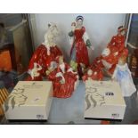 Royal Doulton figurines, nine figures, three sizes including miniature, to include Gale, Lydia, Anne