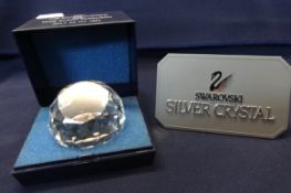 Swarovski Crystal Glass, paper weight commemorating the marriage of Prince Andrew and Miss Sarah