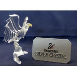 Swarovski Crystal Glass, Bald Eagle on branch.