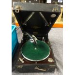 A Columbian table top gramophone.