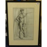 Henry Cotterill Deykin 1930's pen and ink drawing, 48cm x 30cm.