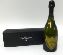 A vintage 1999 boxed bottle of Dom Perignon.