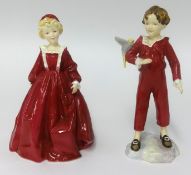 A Royal Worcester porcelain figure 'Grandmothers Dress 3081' together with a Worcester figure