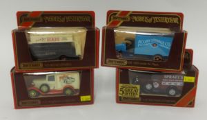 A collection of model cars including mainly Matchbox and Yesteryear in the contents of two boxes (