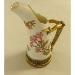 Royal Worcester jug decorated with wild flowers, model 1116, reg no. 37112, height 24cm.