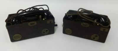 Two WWII field telephones.