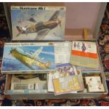 A collection of various Revell scale model aircraft kits and also Airfix models including collectors
