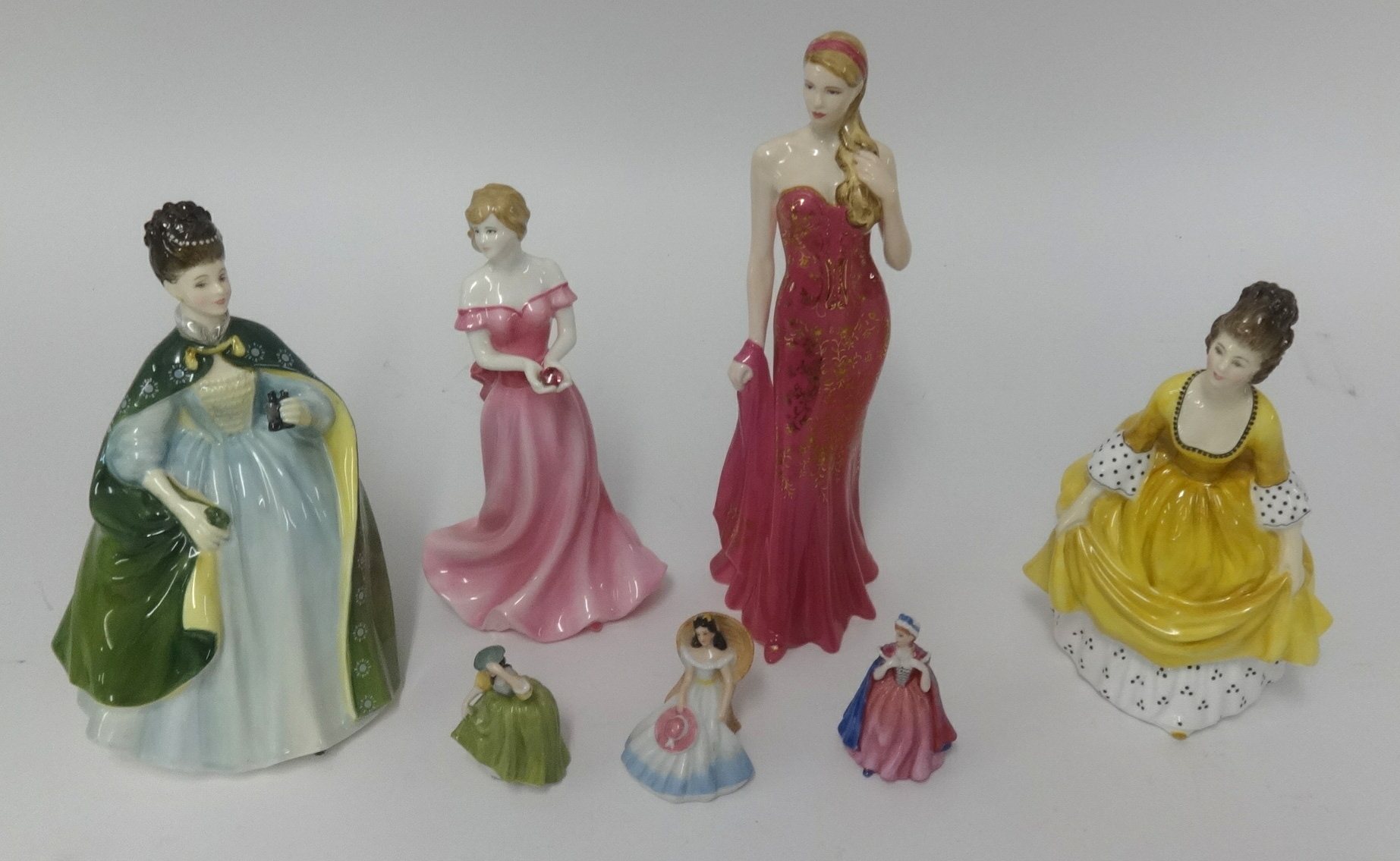 Two Royal Doulton figures including Premier HN 2343, Corallie HN 2307 also Royal Worcester figurines