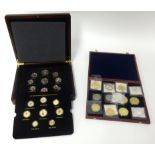 Various proof commemorative gilt crowns including American, 2010 etc approx 13 coins, cased also