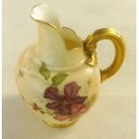 Royal Worcester, small jug, blush ivory, wild flowers, model 1094, reg no. 29115, height 13cm.