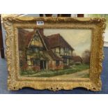 Two paintings, including F.M. Bennett, Frank Moss Bennett (1874-1953)?, 1930's oil on board,