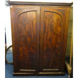 A Victorian museum specimen cabinet, two mahogany panelled doors enclosing an arrangement of 58