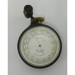 A pocket compensated barometer with original leather case, Paul Weiss, Denver.