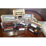 A collection of ten diecast model buses and others models (10).