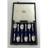 A set of six silver tea spoons marked A.S.P and Company, cased.
