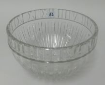 Tiffany, a large crystal glass Atlas bowl with Roman Numeral decoration, boxed, diameter 25cm.